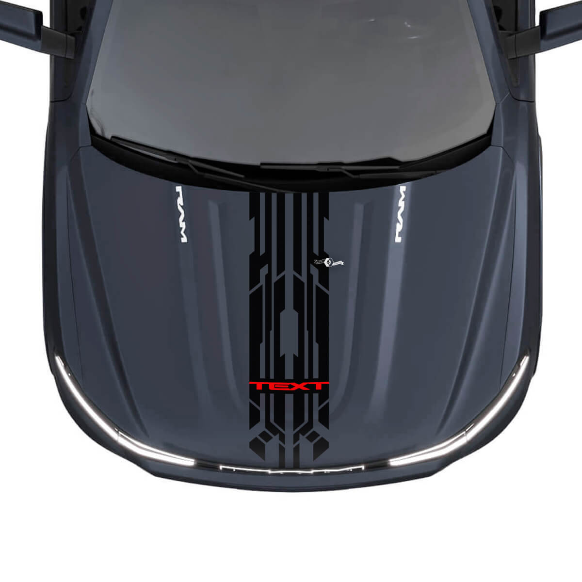 Techno Style Custom Motorkap Lange Strepen Vinyl Stickers voor Dodge Ram 1500 REV