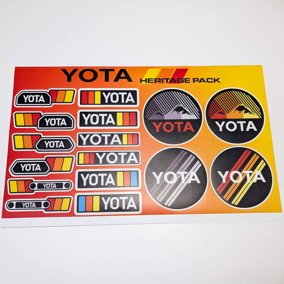 Yota Heritage Retro Vintage Oude Stijl Sticker Pack Decals Graphics voor Toyota
