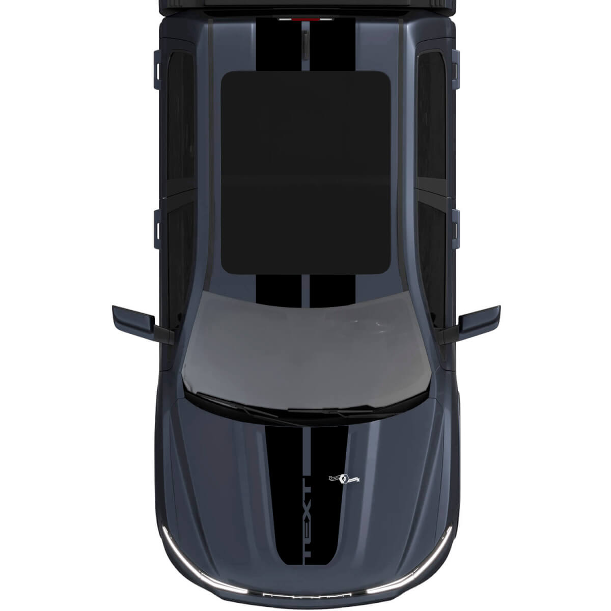 Dubbele Custom Motorkap- en Dakstrepen Vinyl Stickerset voor Dodge Ram 1500 REV
