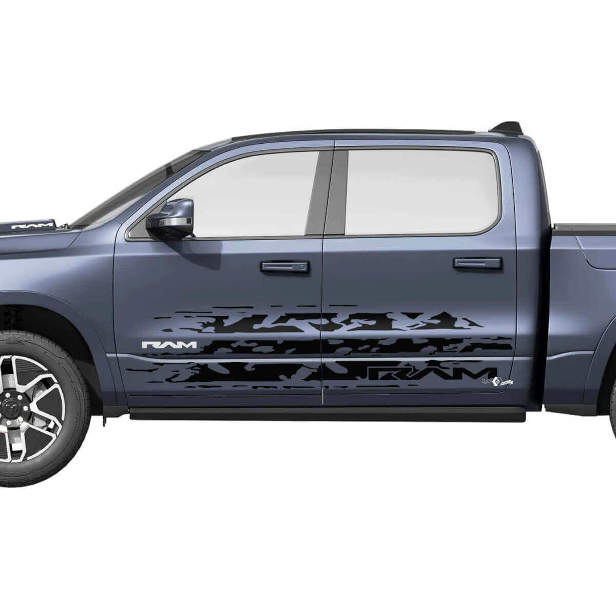 Splash noodlijdende zijdeuren Truck Vinyl Decals Stickers Graphics voor Dodge RAM 1500 REV
