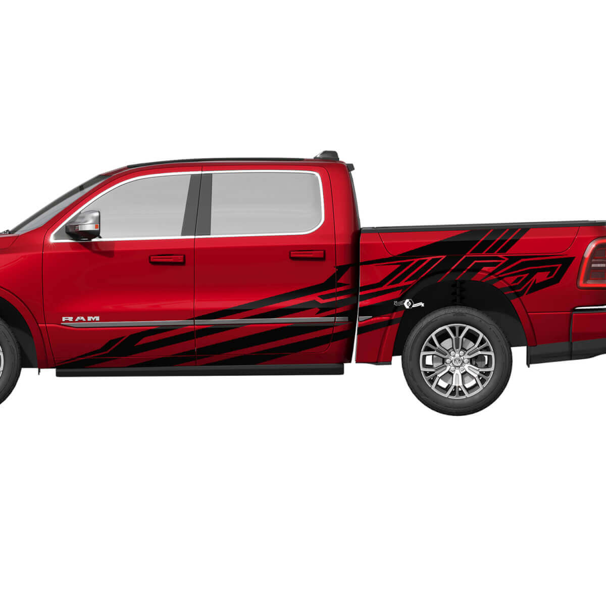 Splash zijdeuren bed Truck Vinyl stickers Stickers Graphics voor Dodge RAM 1500 TUNGSTEN
