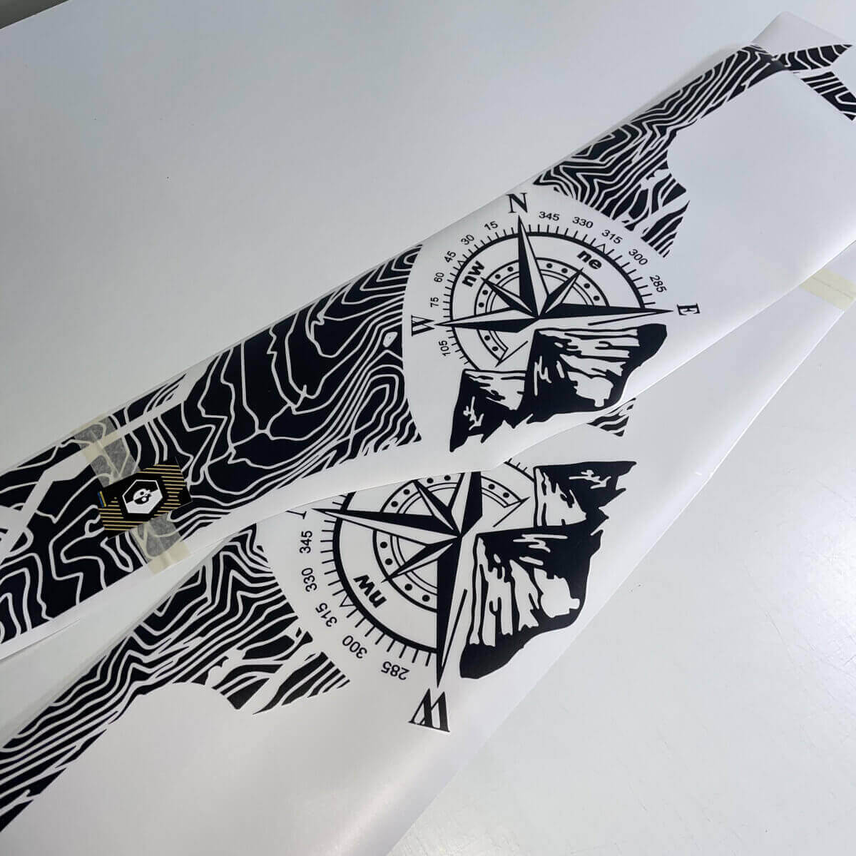 Topografische Kaart Bedside Vinyl Decal Set voor Hyundai Santa Cruz