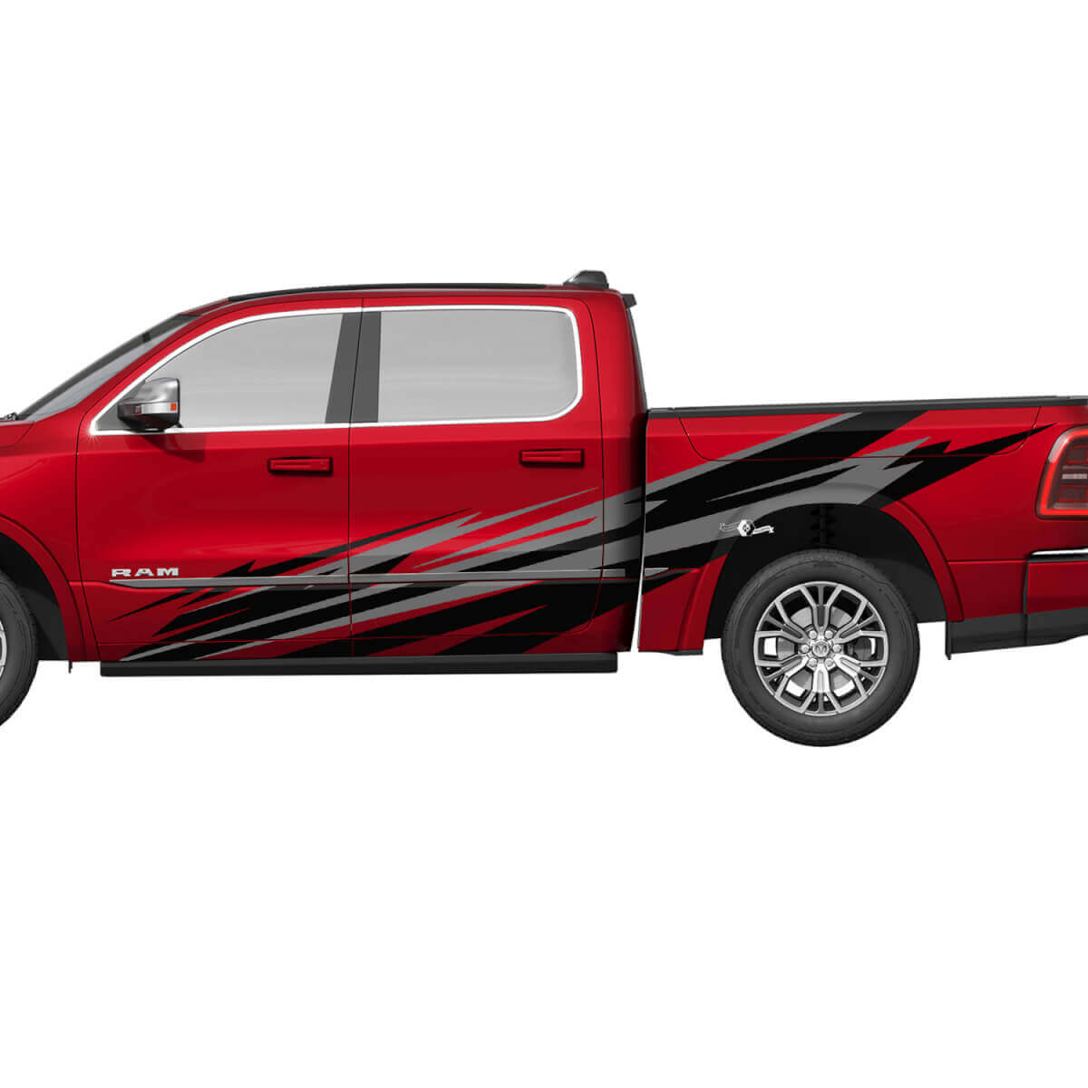 Splash Camo Zijkanten Truck Vinylstickers Grafische Decals voor Dodge RAM 1500 REV
