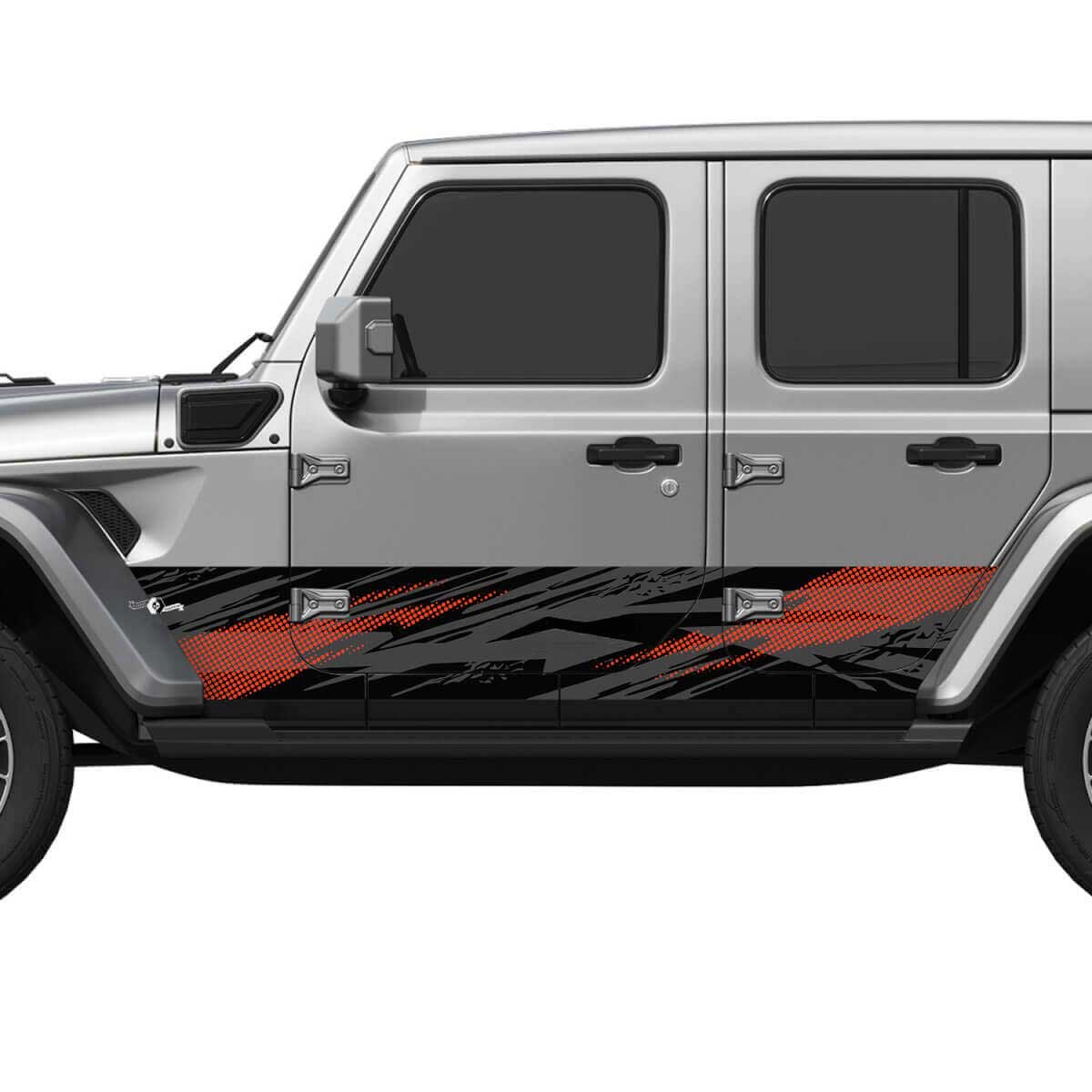 Camouflage Splash Zijdeuren Vinyl Decal Sticker 3 voor Jeep Wrangler