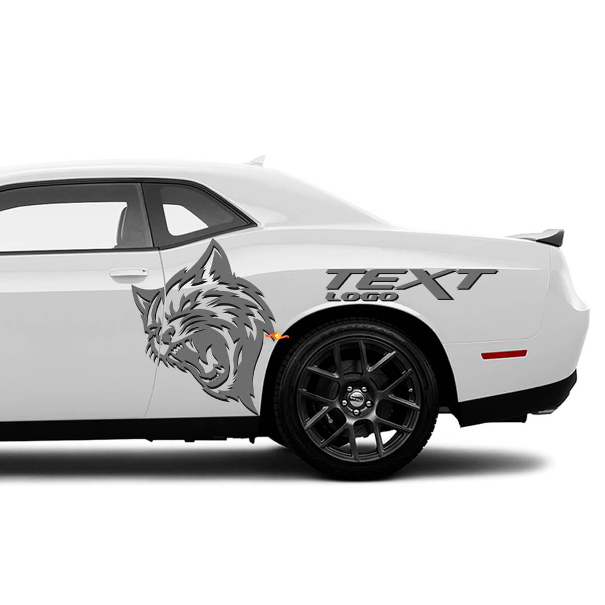 Wildcat Custom Tekst Zij Vinyl Stickers Kit voor Dodge Challenger Charger