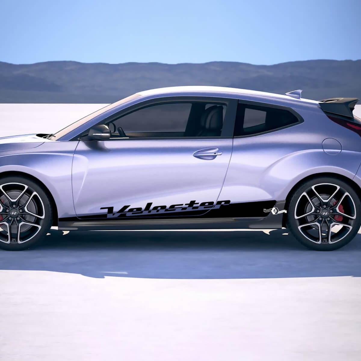 2x deur zijkant rocker paneelstrepen vinylstickers sticker geschikt voor hyundai veloster
