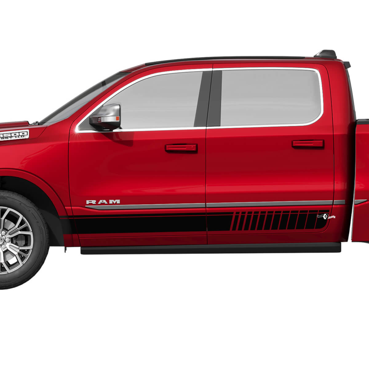 Zijrocker paneelstrepen vinylstickers stickers graphics voor Dodge Ram 1500
