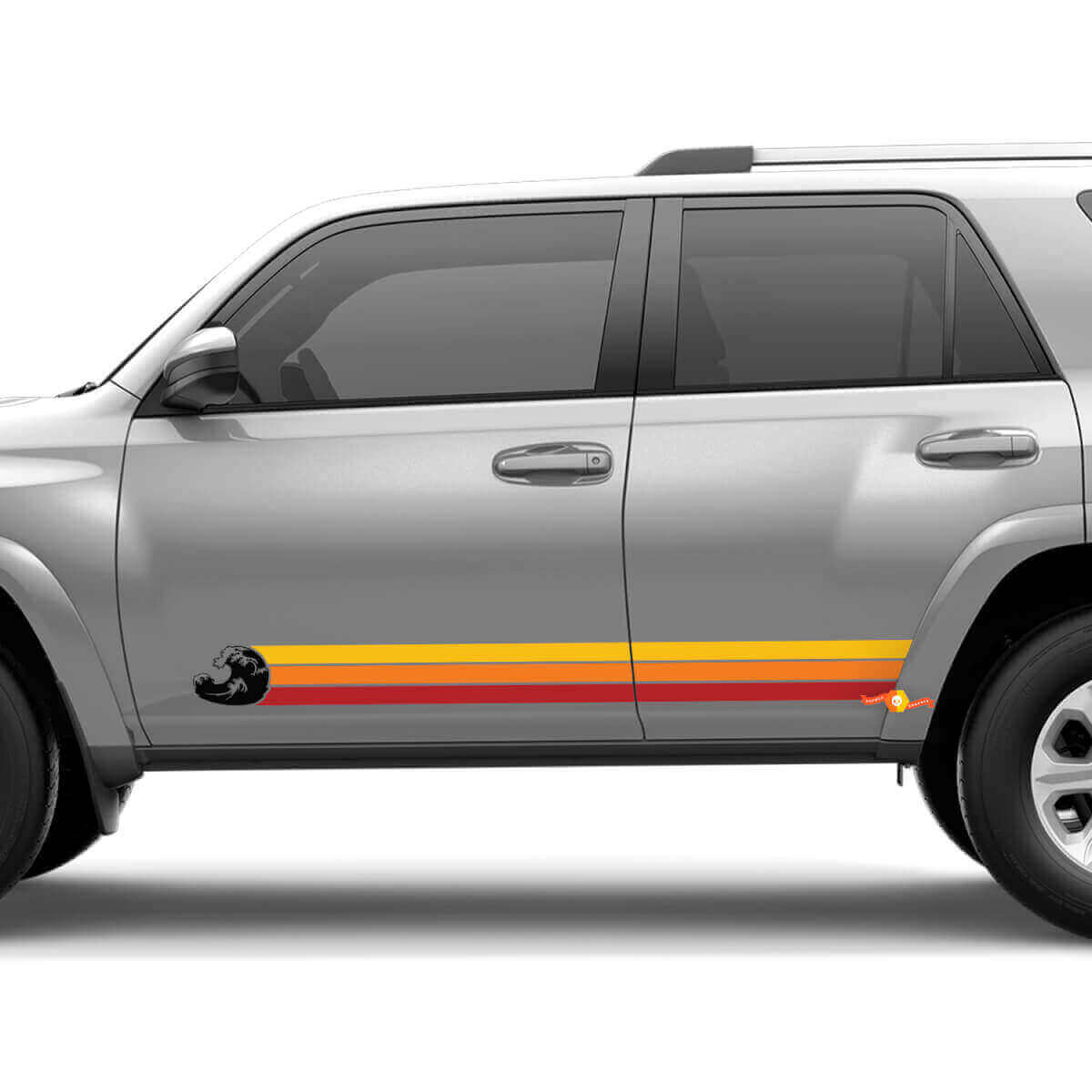 Vintage stijl golvende zijstrepen vinyl sticker voor Toyota 4Runner