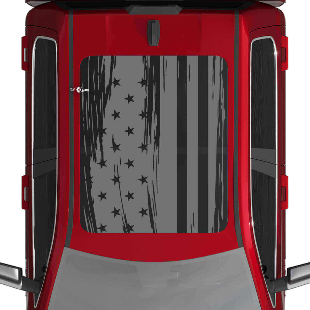 Versleten Amerikaanse Vlag Dak Vinyl Decal voor Dodge RAM 1500 Tungsten