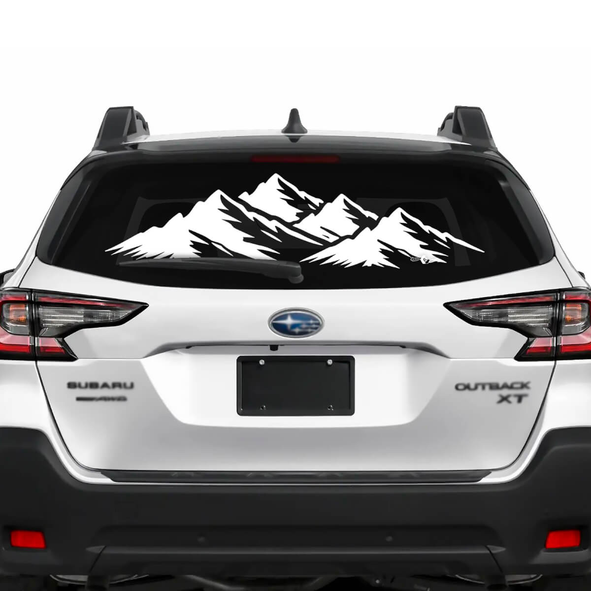 Suba Outback achterruit bergen vinylsticker sticker grafisch
