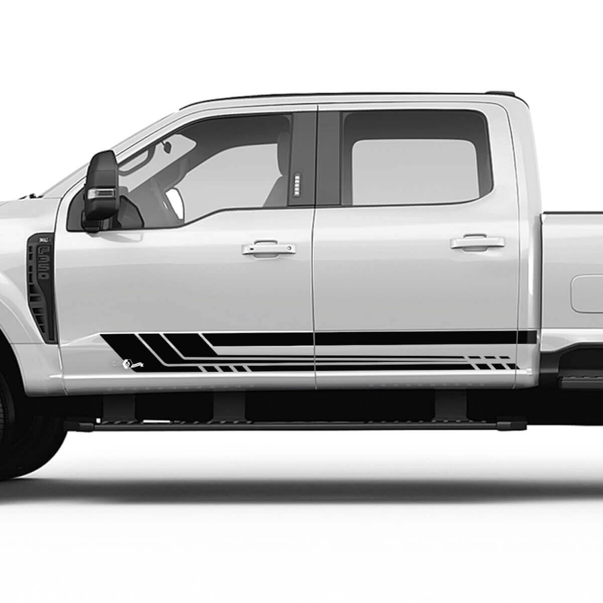 Ford F150 F250 F350 Rocker Panel Side Stripes Vinyl Sticker Graphics
