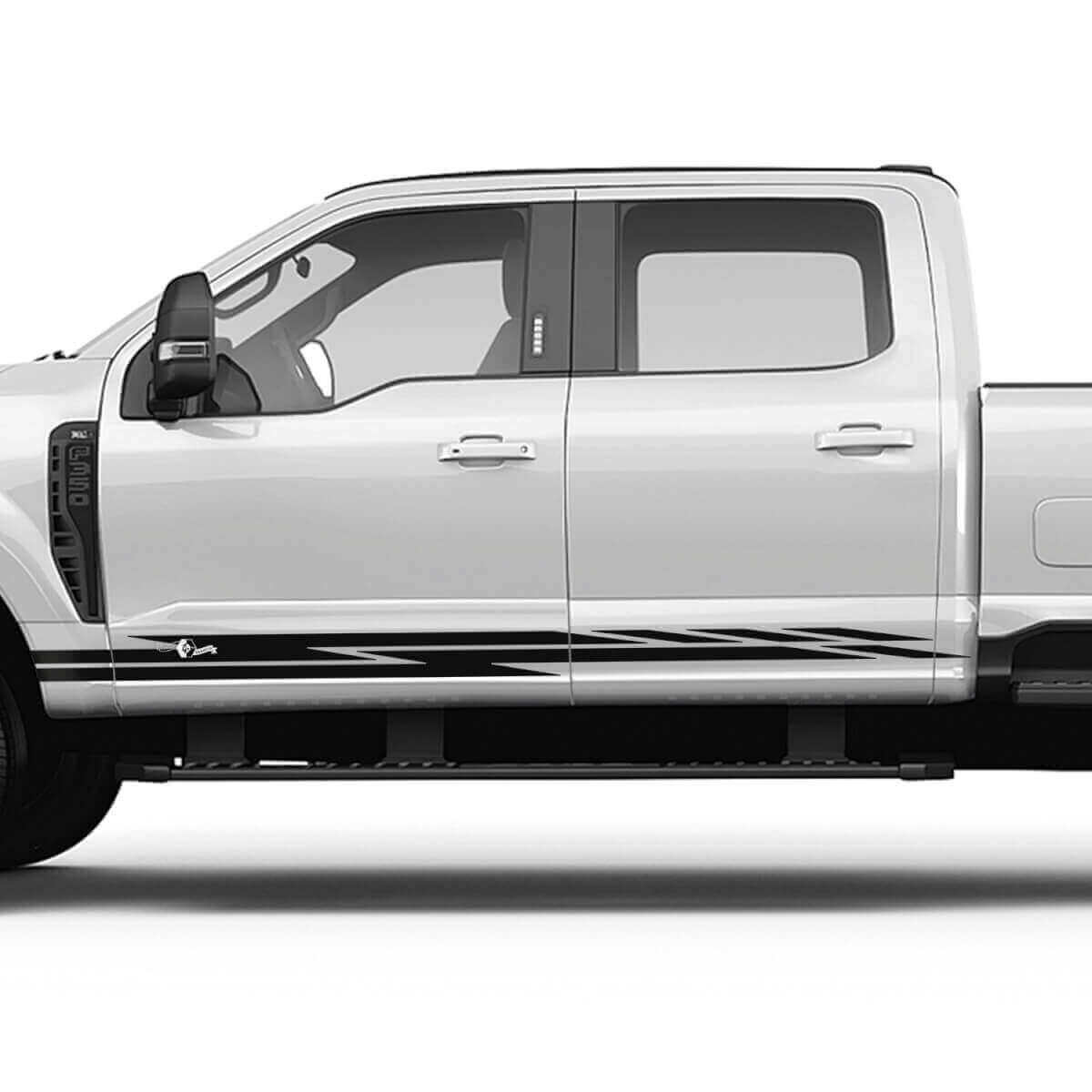 Rockerpanel zijkant strepen vinyl stickers flash decals graphics voor Musclecar truck F-250 F-350