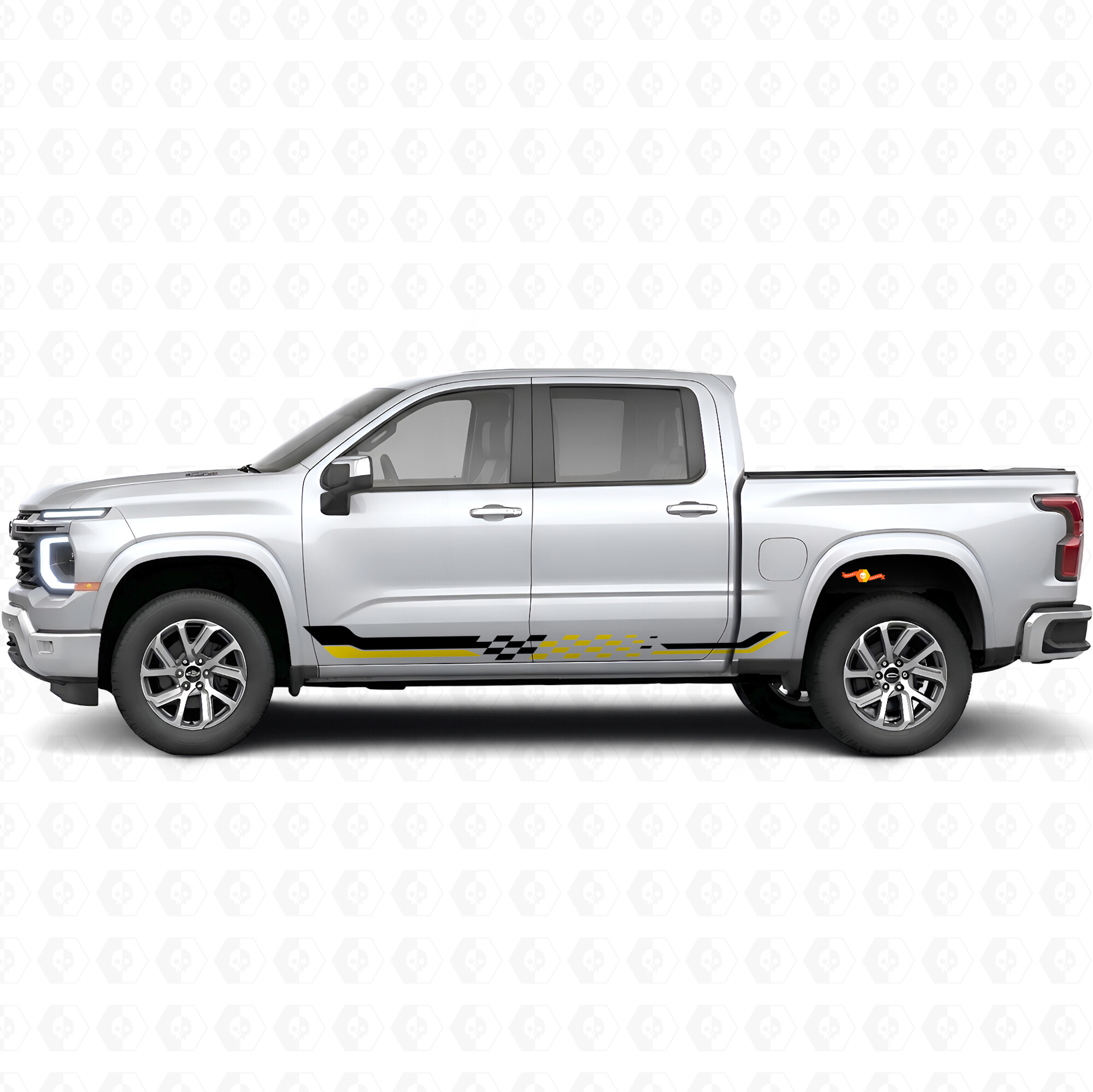 Geruite Racedeur- en Tredestrimmen van Vinyl voor Chevrolet Silverado 1500 Volgende Generatie 2027