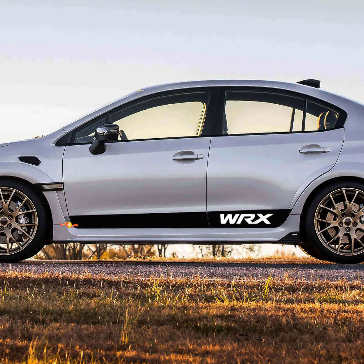 Paar rocker paneel zijkeur vinyl body car stipe racing vinyl sticker sticker fit Suba wrx
