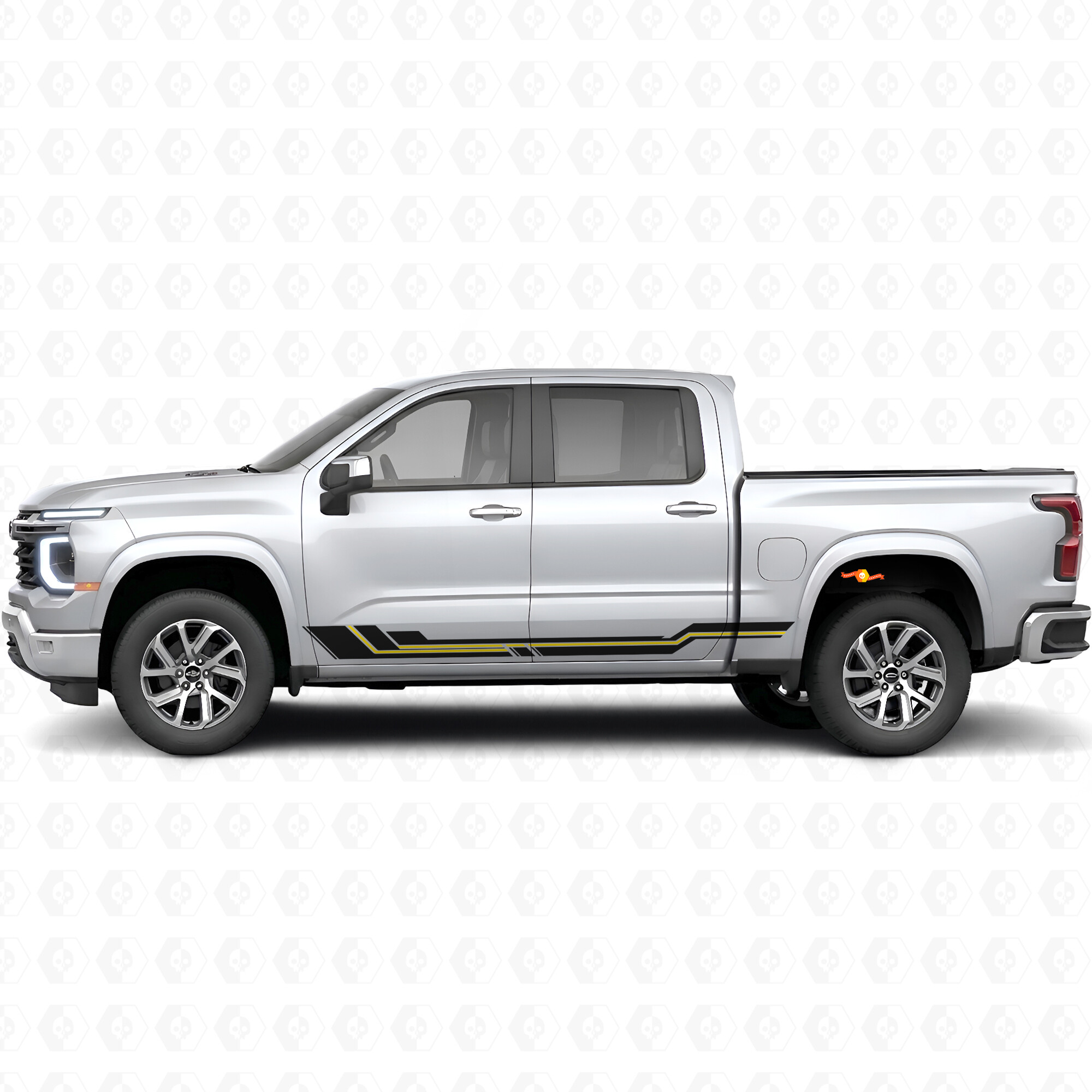 Parallel Accent Deur- & Rocker Panel Vinyl Strepen voor Chevrolet Silverado 1500 Next Generation 2027