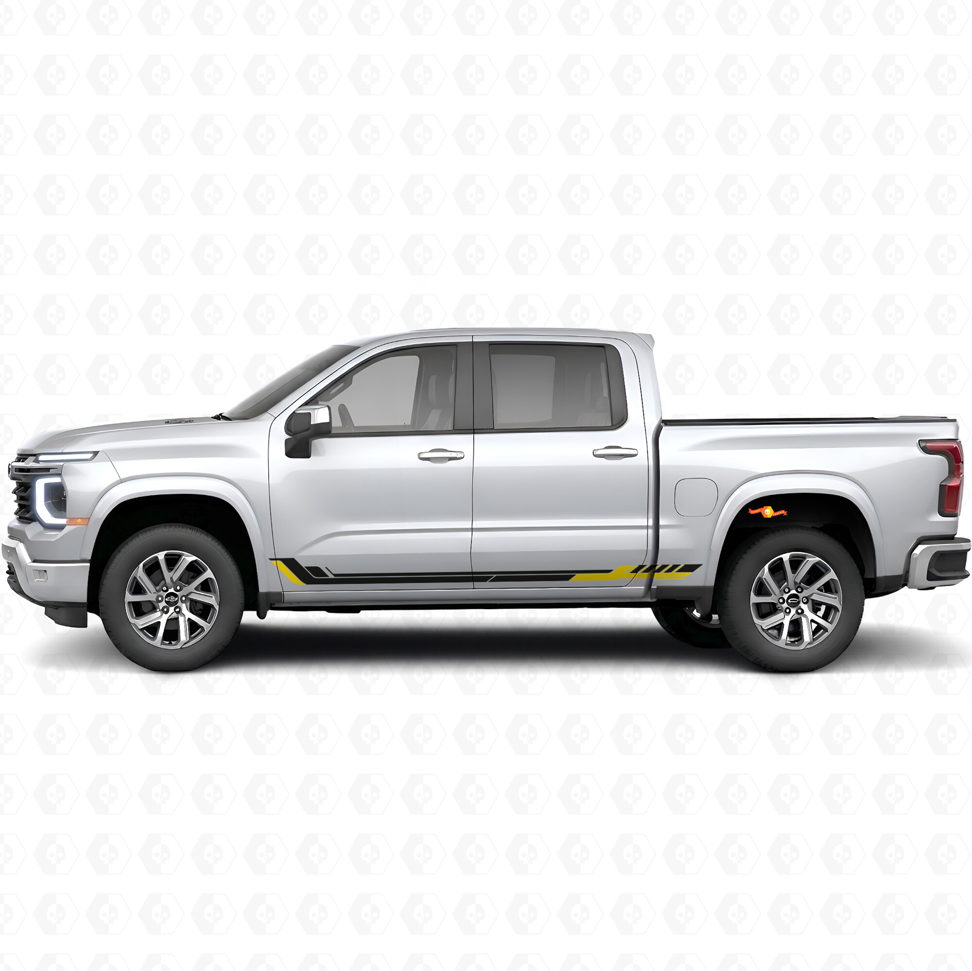 Racing Line Deur- & Tredespatband Striping voor Chevrolet Silverado 1500 Nieuwe Generatie 2027