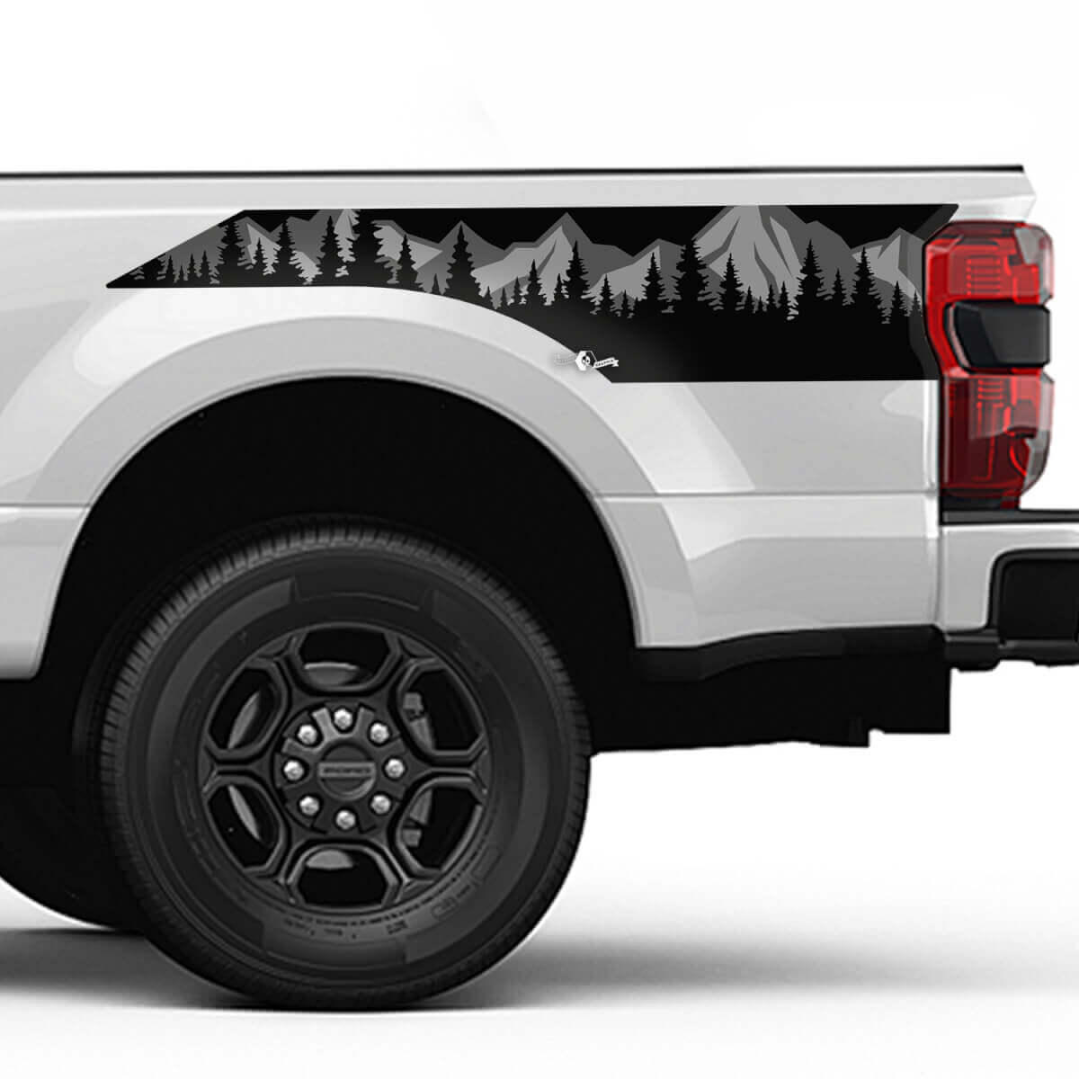 Bergen en bomen bedzijde strepen stickers kit vinylsticker set side graphics voor Ford Trucks
