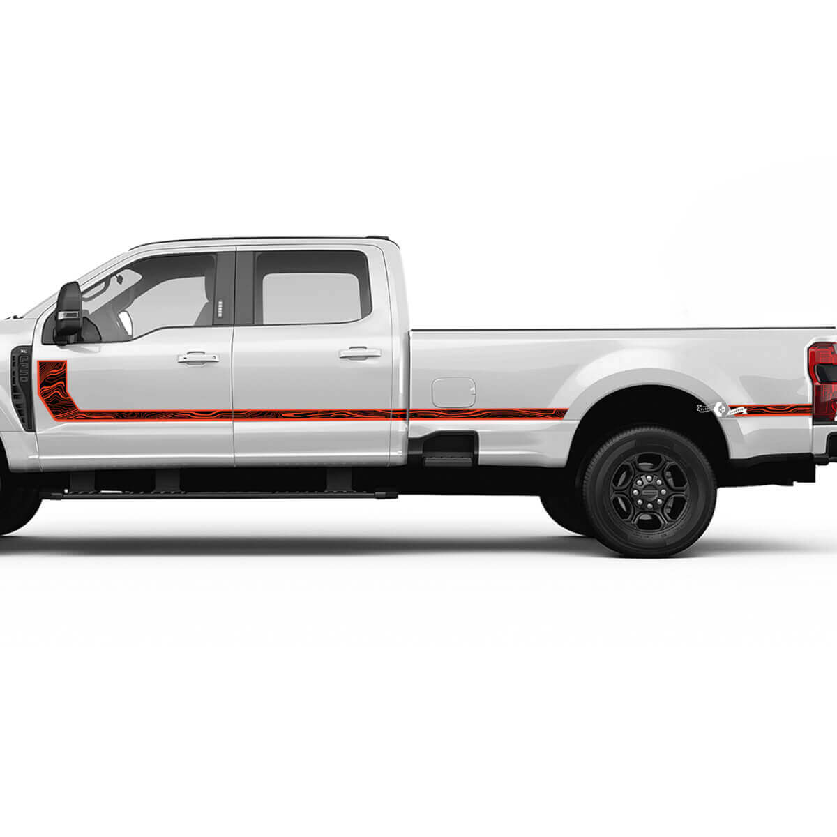 Topografische kaart F350 zijstrepen Decal Kit Vinyl Sticker Graphics voor Ford Trucks
