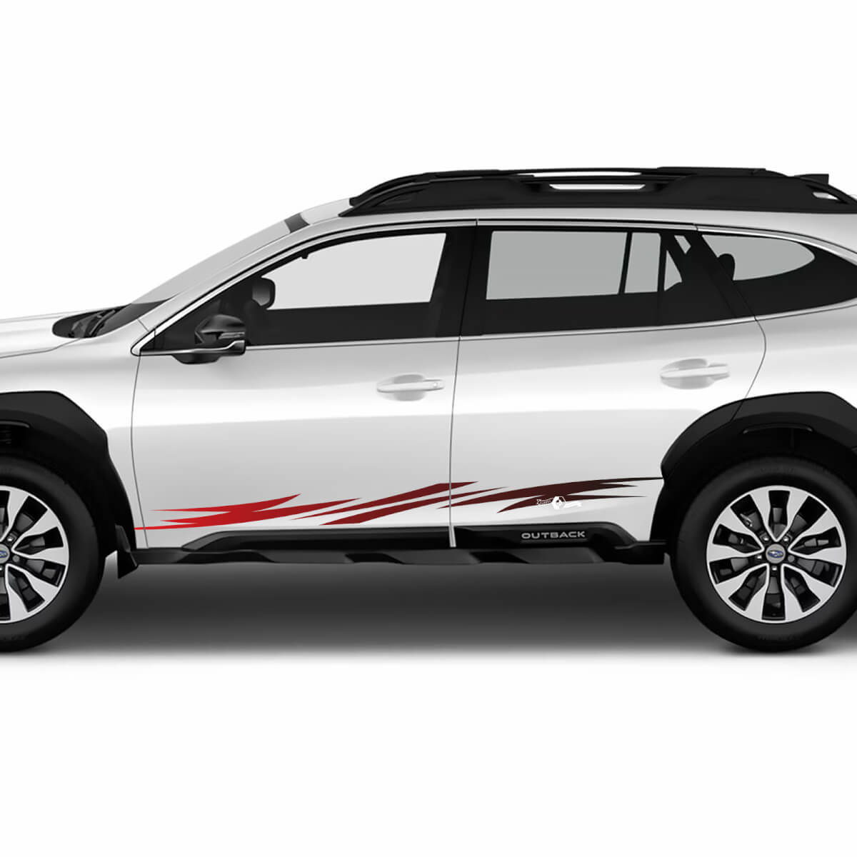 Zijstrepen gradiënt vinyl sticker - sportieve grafische sticker fit Suba outback
