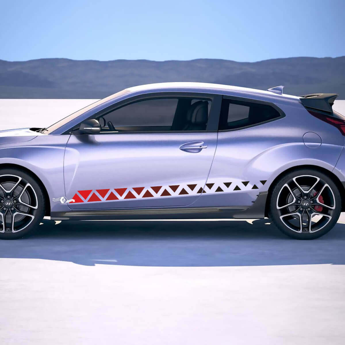 Zijraces ornament strepen vinylstickers sticker geschikt voor Hyundai Veloster
