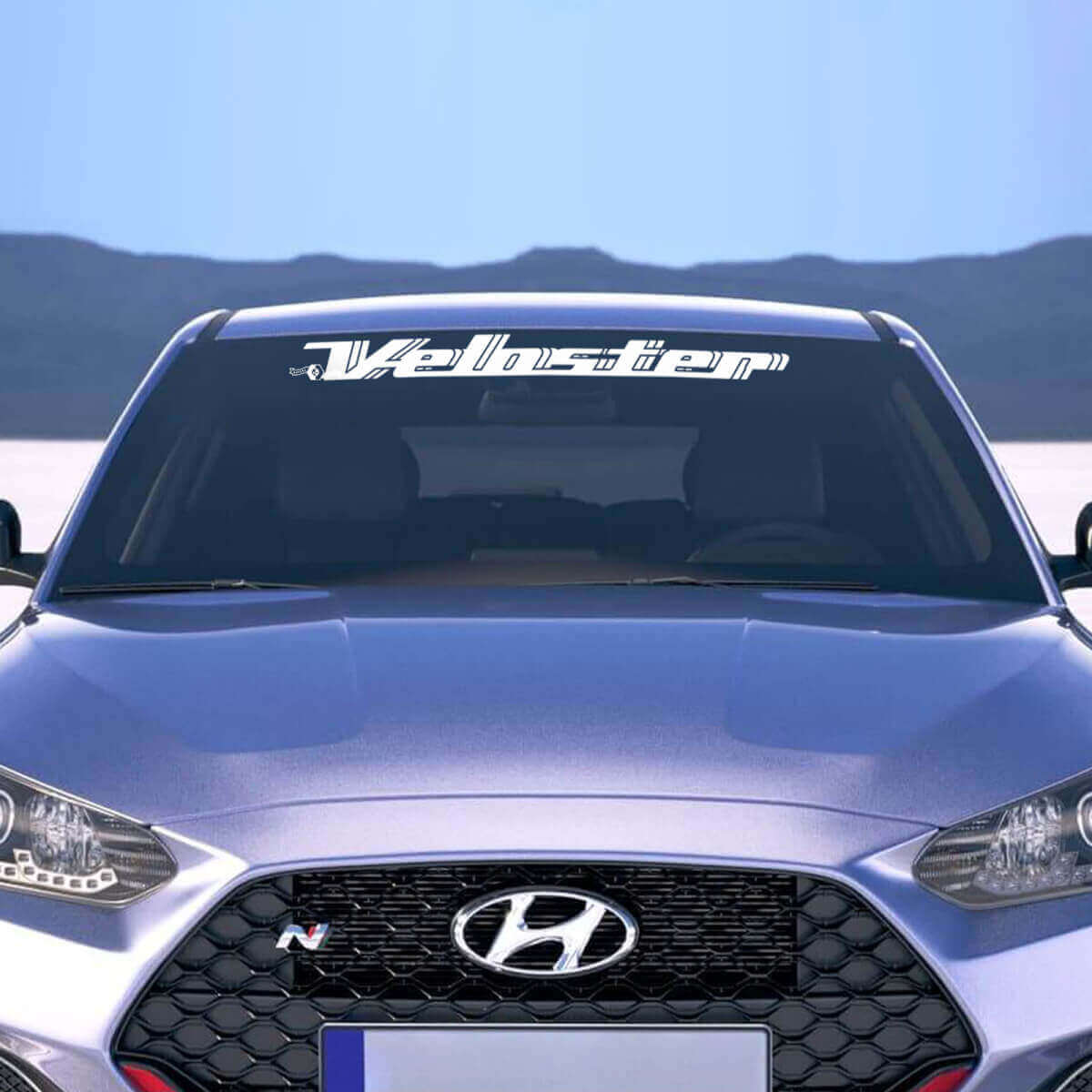 Merklettering voorruitsticker voor Hyundai Veloster