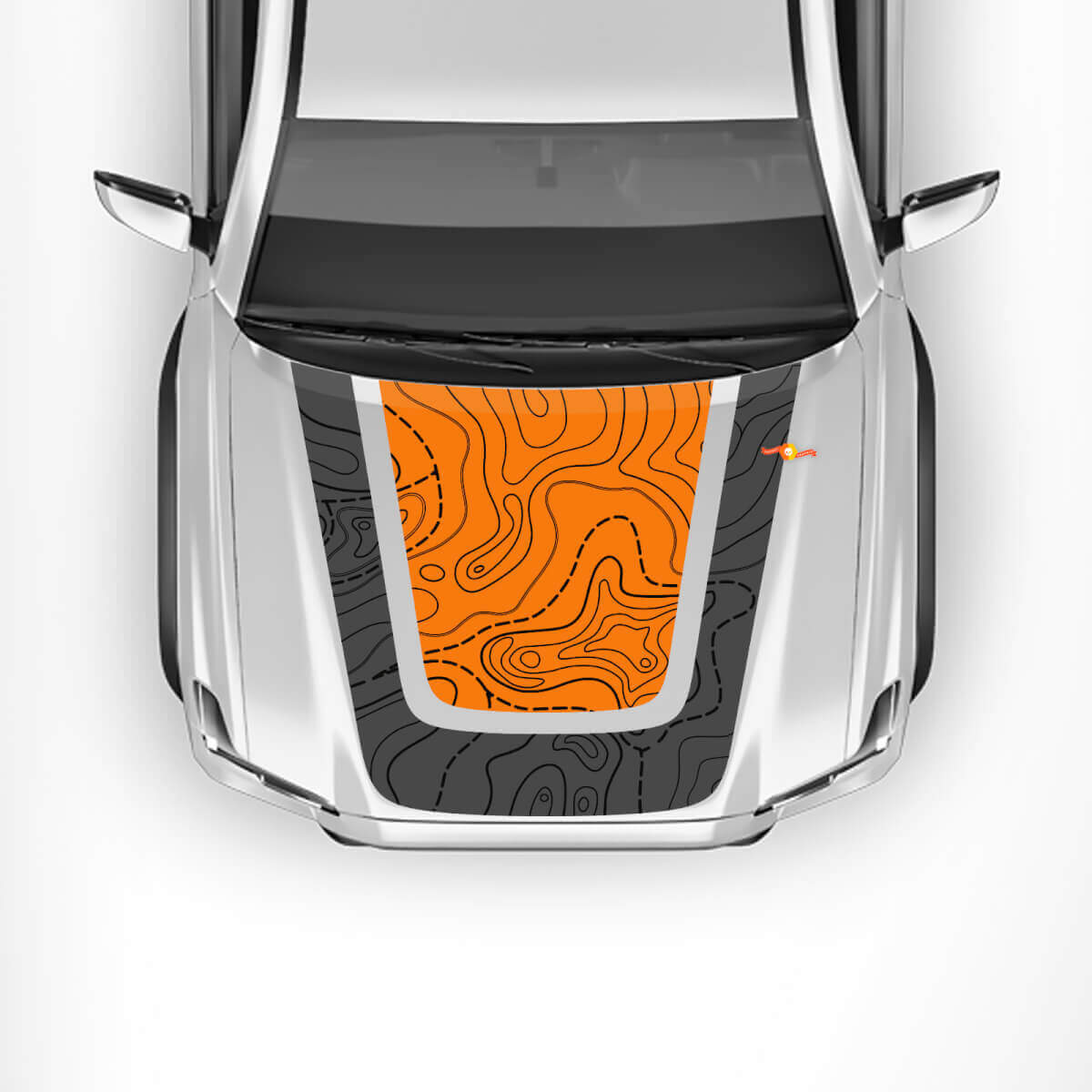 Toyota Tacoma Vintage Stripes Topografische kaart Zijzijkap achtergatstickers stickers
