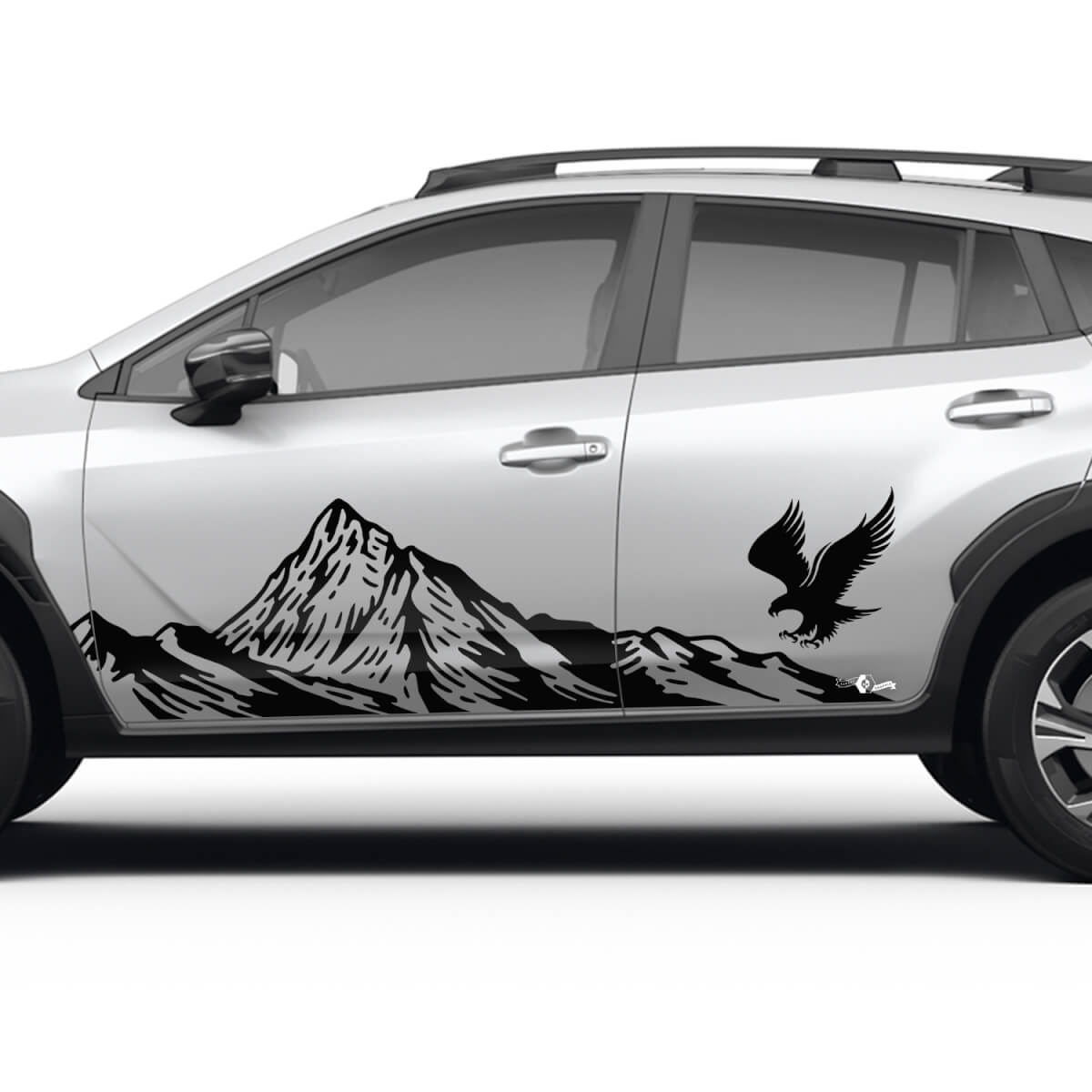 Zij deuren landschapsbergjes adelaar vinyl sticker - grafische sticker universele fit Suba
