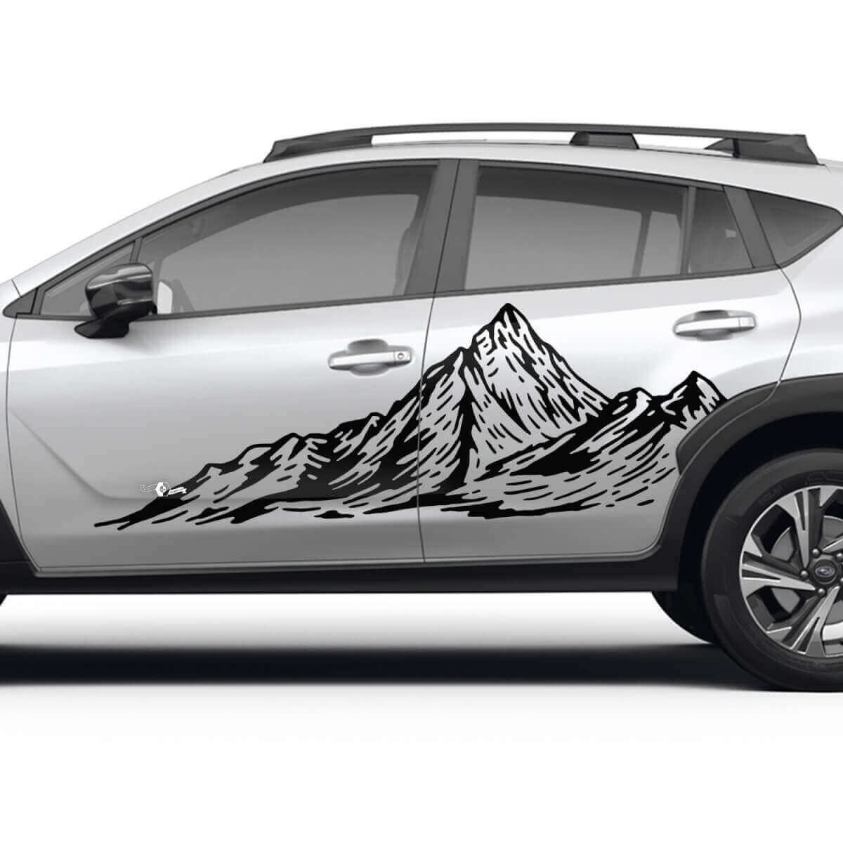 Landschap Bergen Zijdeuren Vinyl Decal Grafische Sticker voor Subaru