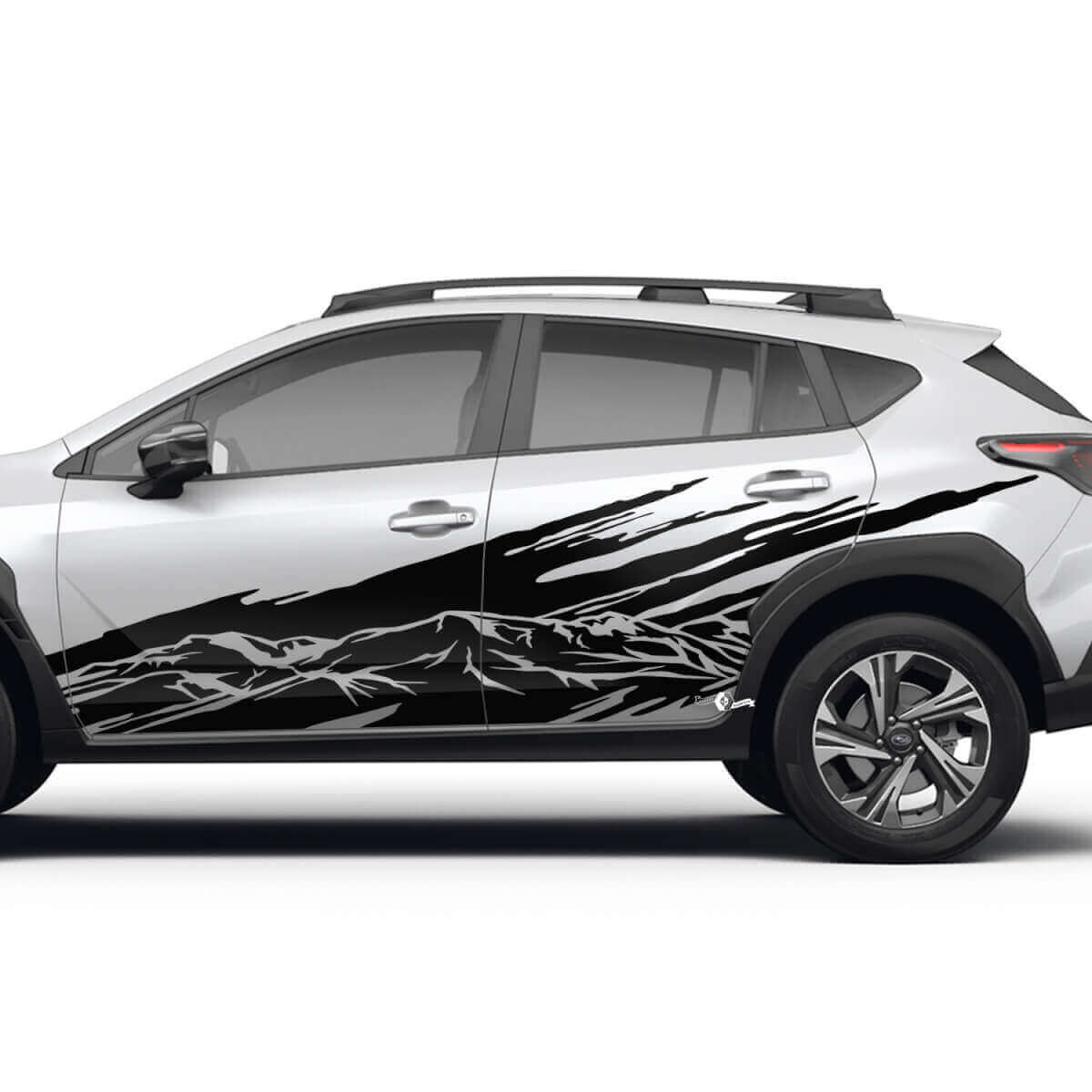 Landschap Bergen Spatdeuren Vinyl Decal Grafische Sticker voor Subaru