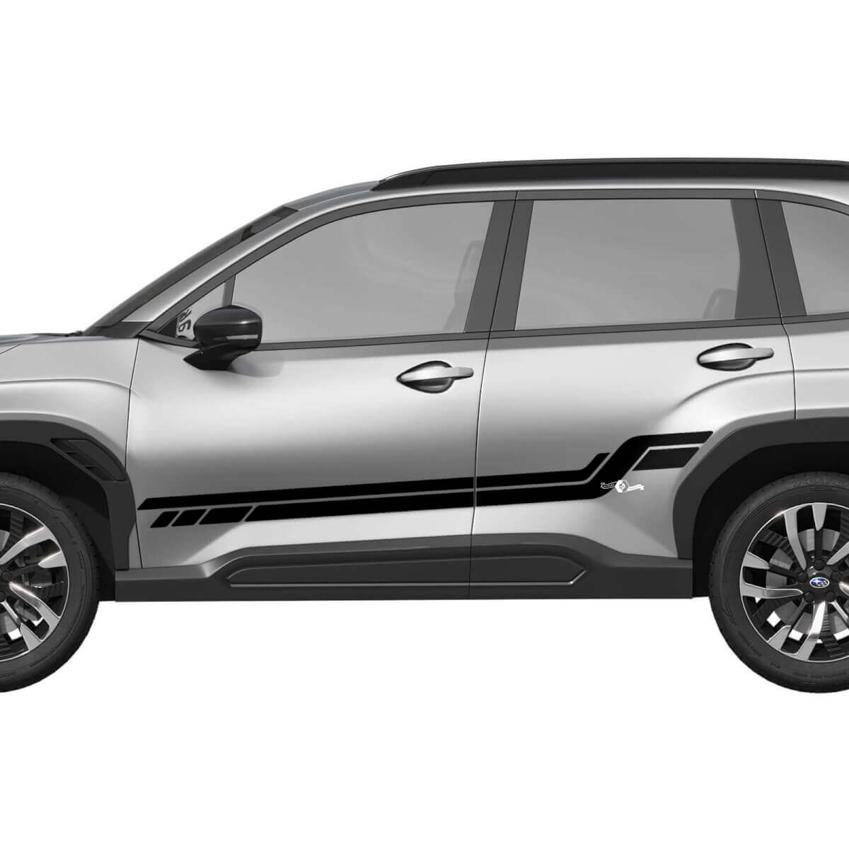 Zijdeuren Rocker Panel Racing Strepen Vinyl Decal Graphic Sticker 3 voor Subaru