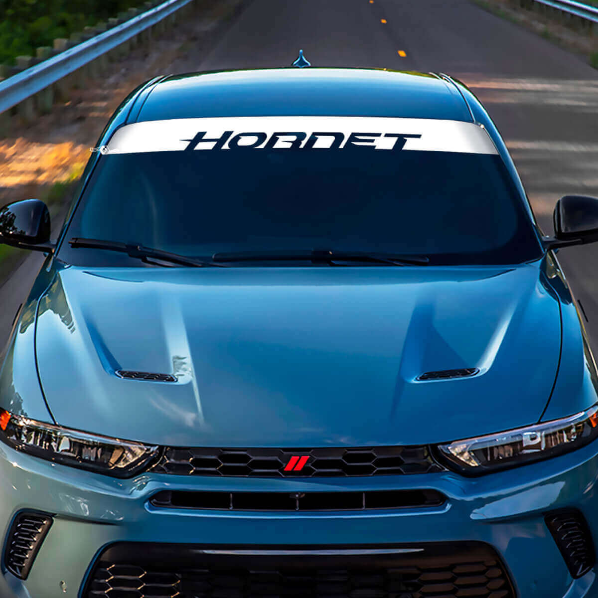 Voorruitstripe banner sticker sticker - aangepaste vinylafbeeldingen passen bij Dodge Hornet

