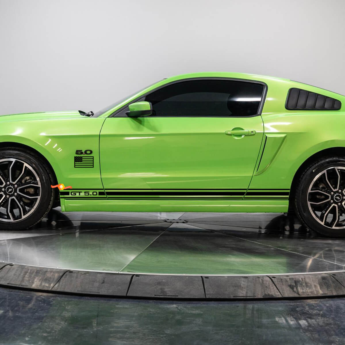 Rocker Panel 5.0 GT Stripe Kit met US Flag Vinyl Decal Sticker voor Ford Mustang
