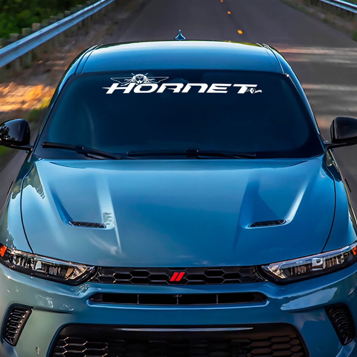 Voorruitstripe banner sticker sticker - aangepaste vinylgraphics passen bij Dodge Hornet 3
