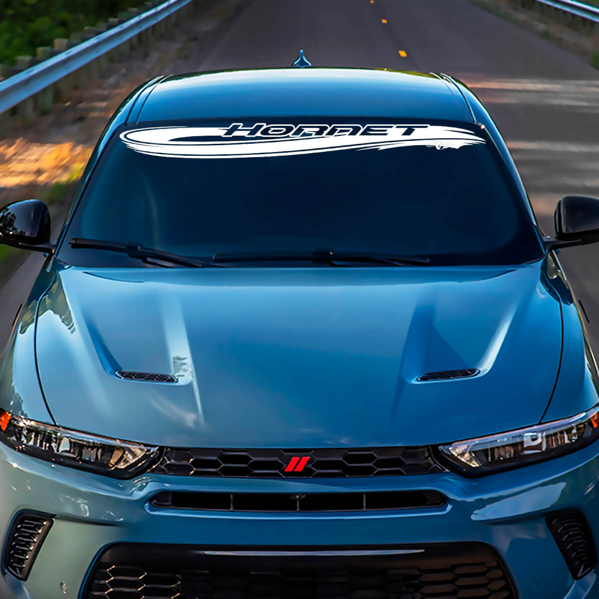 Hornet Wave Ruit Shield Stripe Banner Decal Sticker - Aangepaste vinylafbeeldingen passen bij Dodge Hornet
