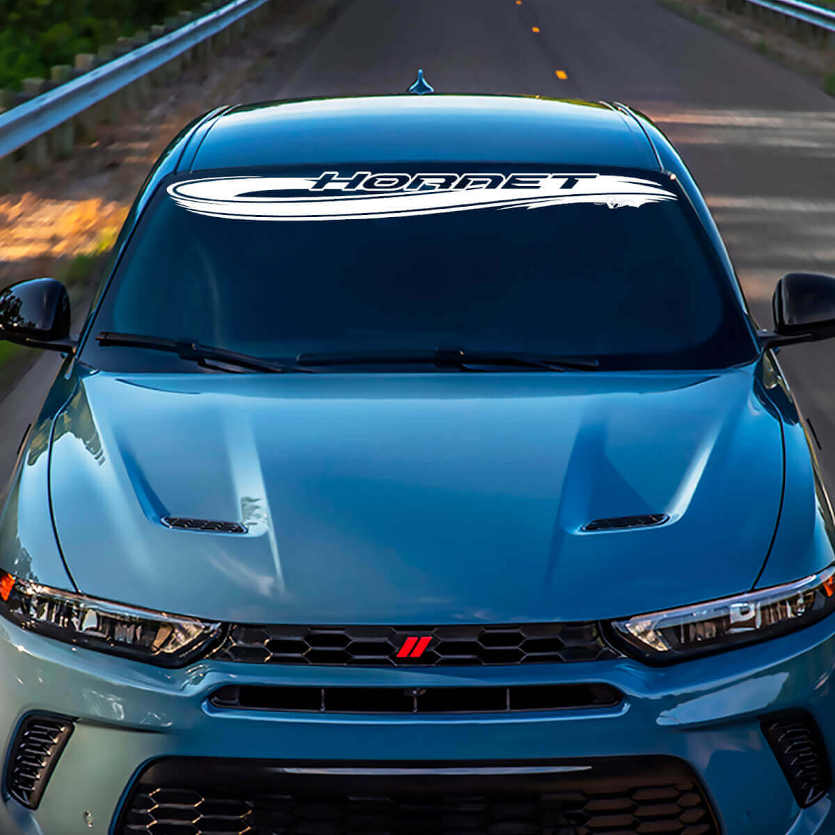 Hornet Wave Voorruit Streep Banner Sticker - Aangepaste Vinyl Graphics passend bij Dodge Hornet

