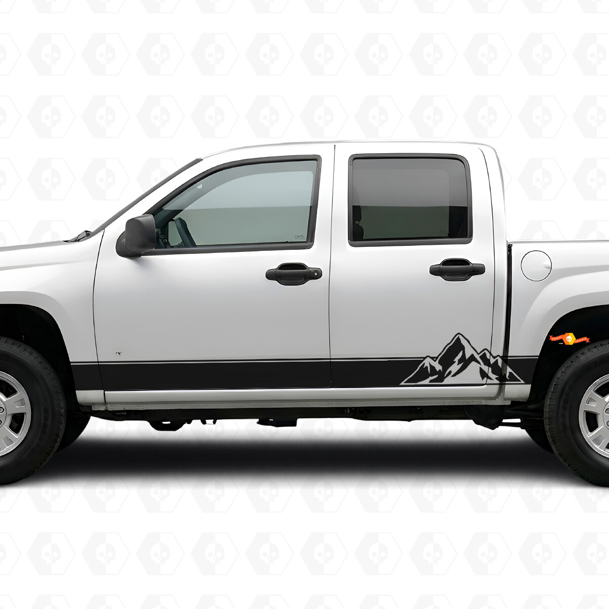 Gelaagde Peaks Deur- en Rockerpaneel Vinyl Strepen voor Chevrolet Colorado 1e generatie 2004-2012