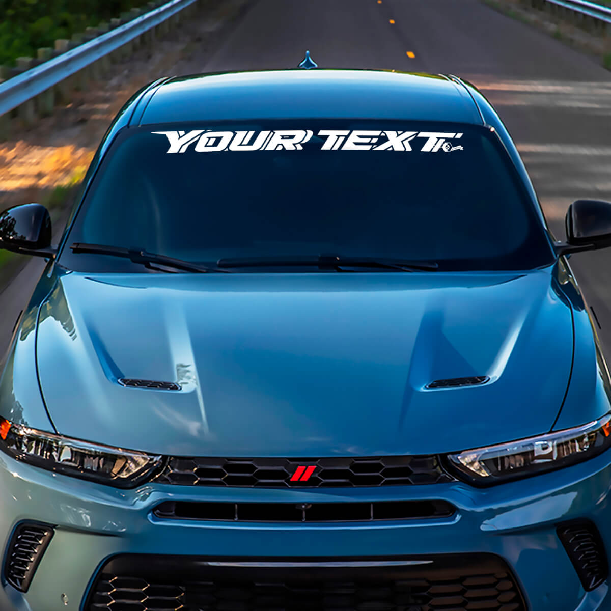 Aangepaste letters in 3D-stijl ruitsticker voor Dodge Hornet