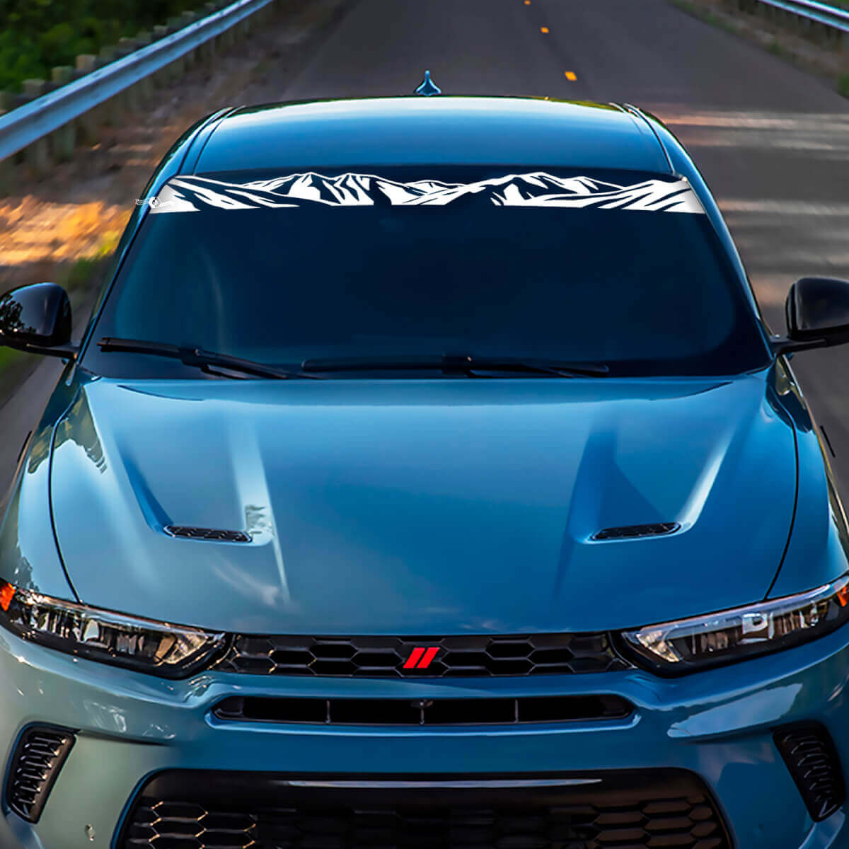 WINDSHIELD Mountains Banner Decal Sticker - Custom Vinyl Graphics passend om Hornet te ontwijken
