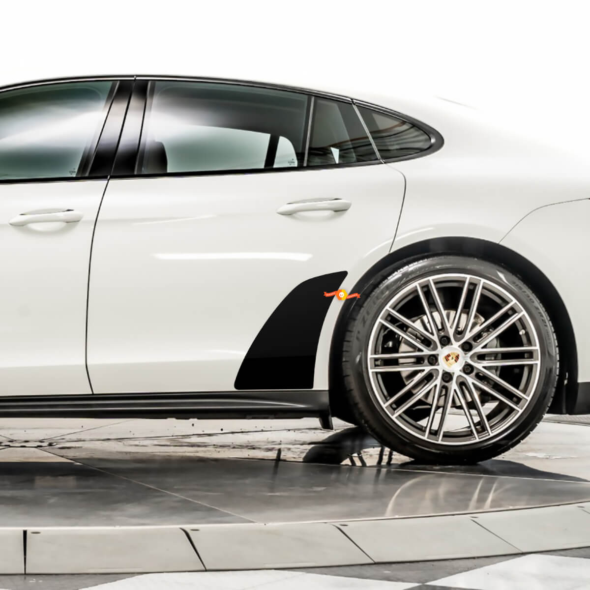Achter Fender Rock Guard Decals Stone Guard Film vervangende stickers Fit Porsche Panamera
