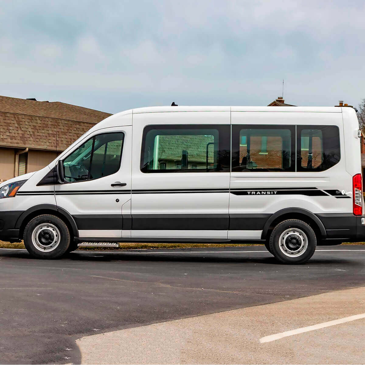 Transit Letter Line Zijkant Strepen Vinyl Stickers 3 voor Ford Transit