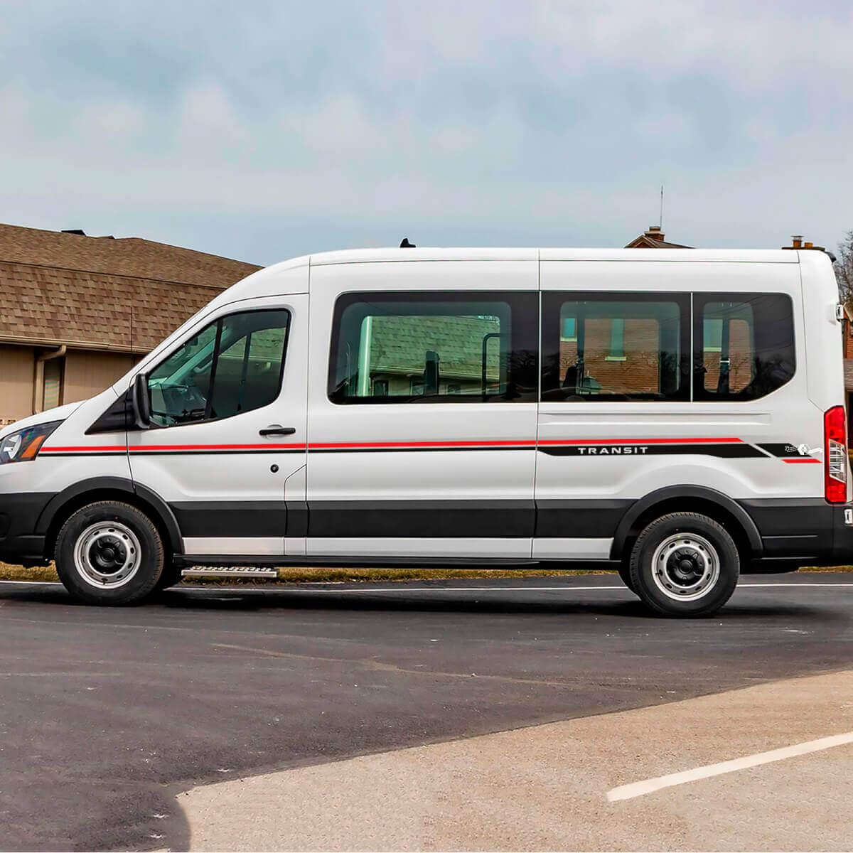 Ford Transit Vinyl Side Stripes Stickers sticker twee kleuren
