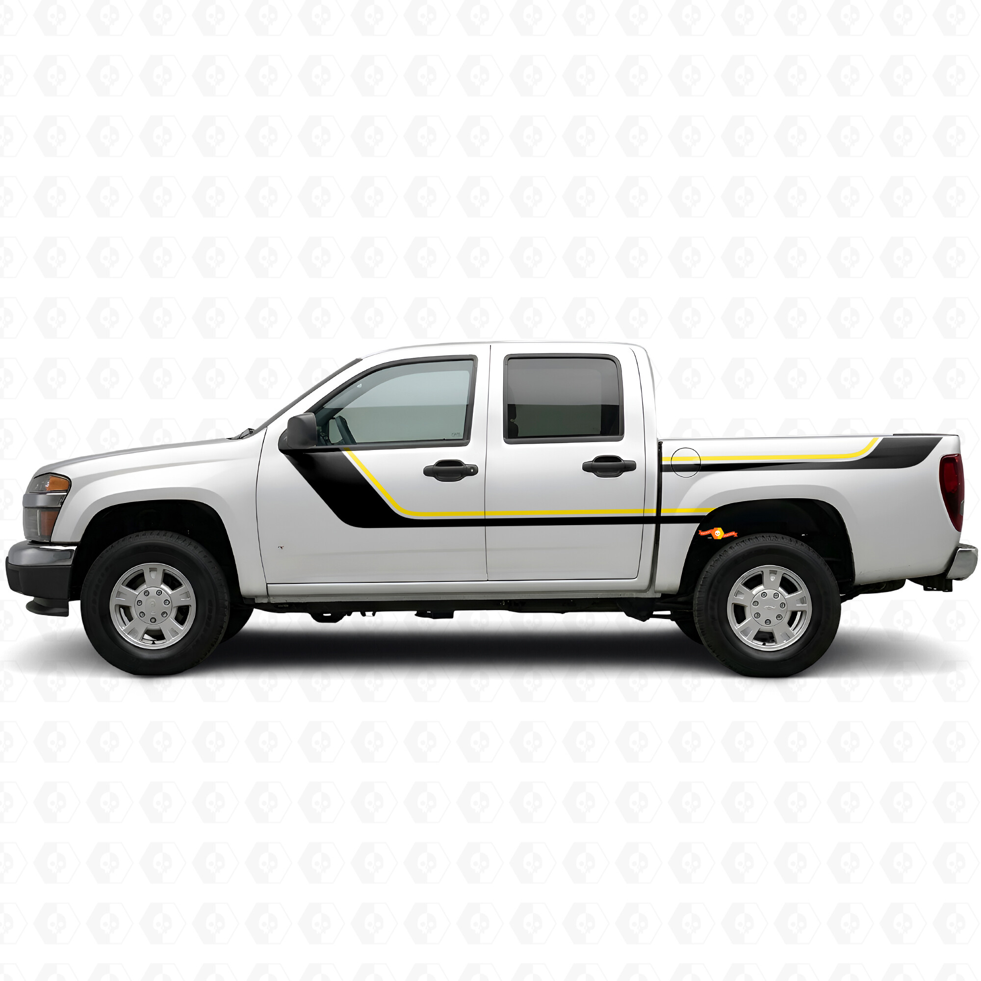 Veegvormige Bovenste Accent Deur- & Zijwand Vinyl Strepen voor Chevrolet Colorado 1e generatie 2004-2012