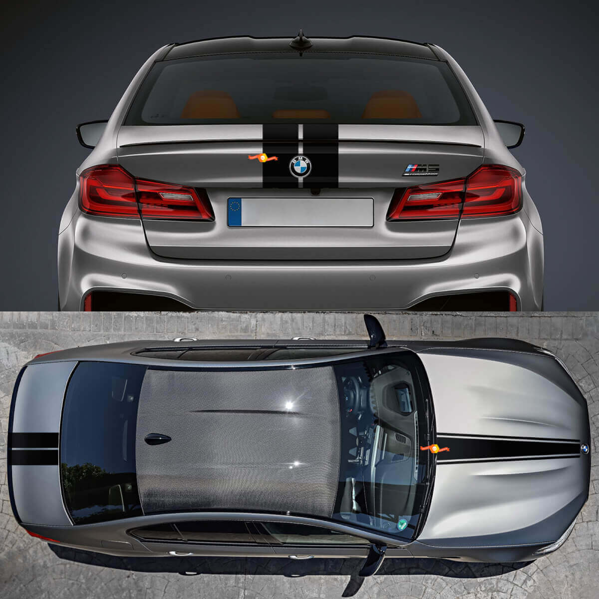 Racing Strepen Motorkap en Kofferbak Vinyl Decal Kit voor BMW M5 G90