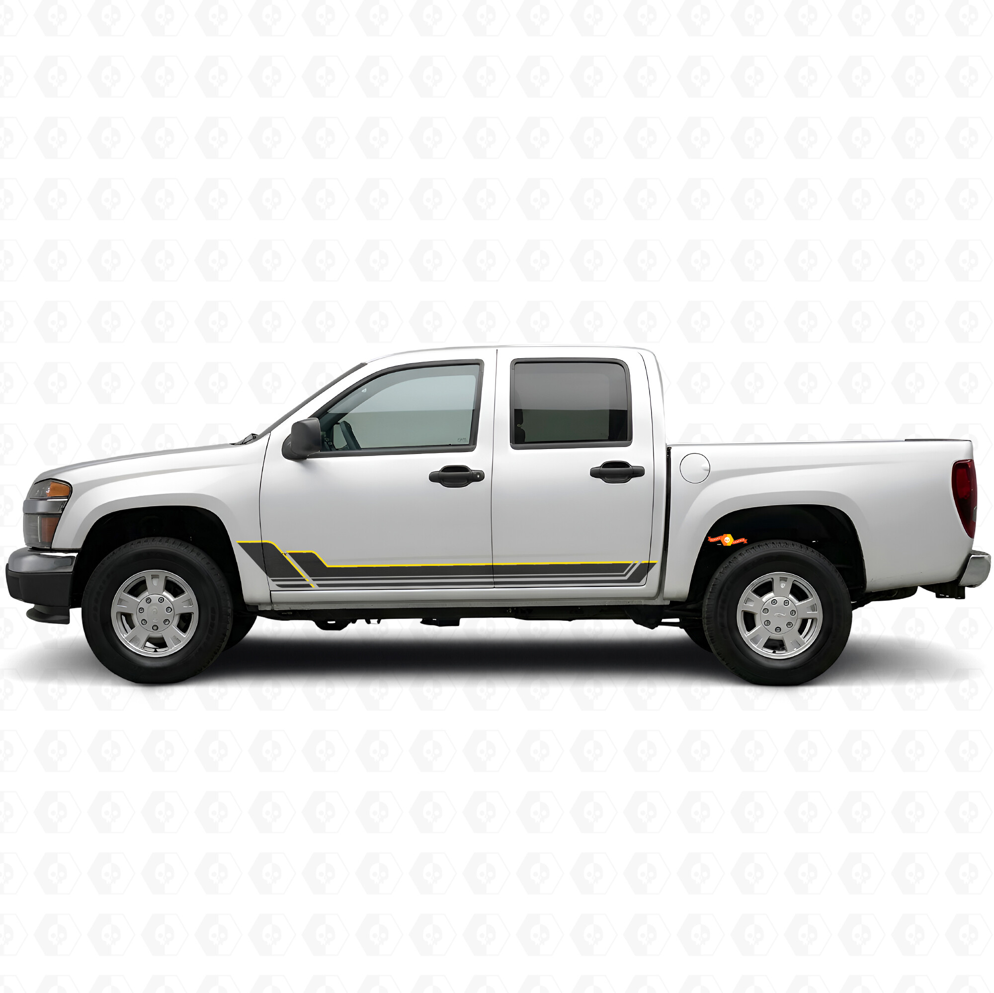 Hoekige Outline Deur- en Rockerpaneel Vinyl Strepen voor Chevrolet Colorado 1e Gen 2004-2012