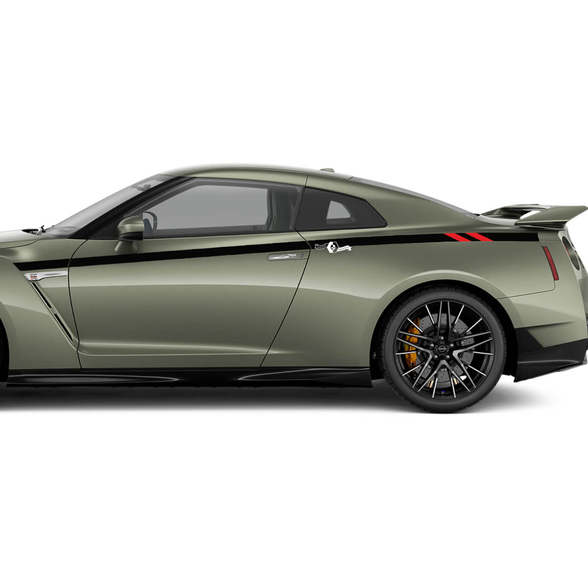 Zijdeuren racestrepen sticker kit voor nissan gt-r
