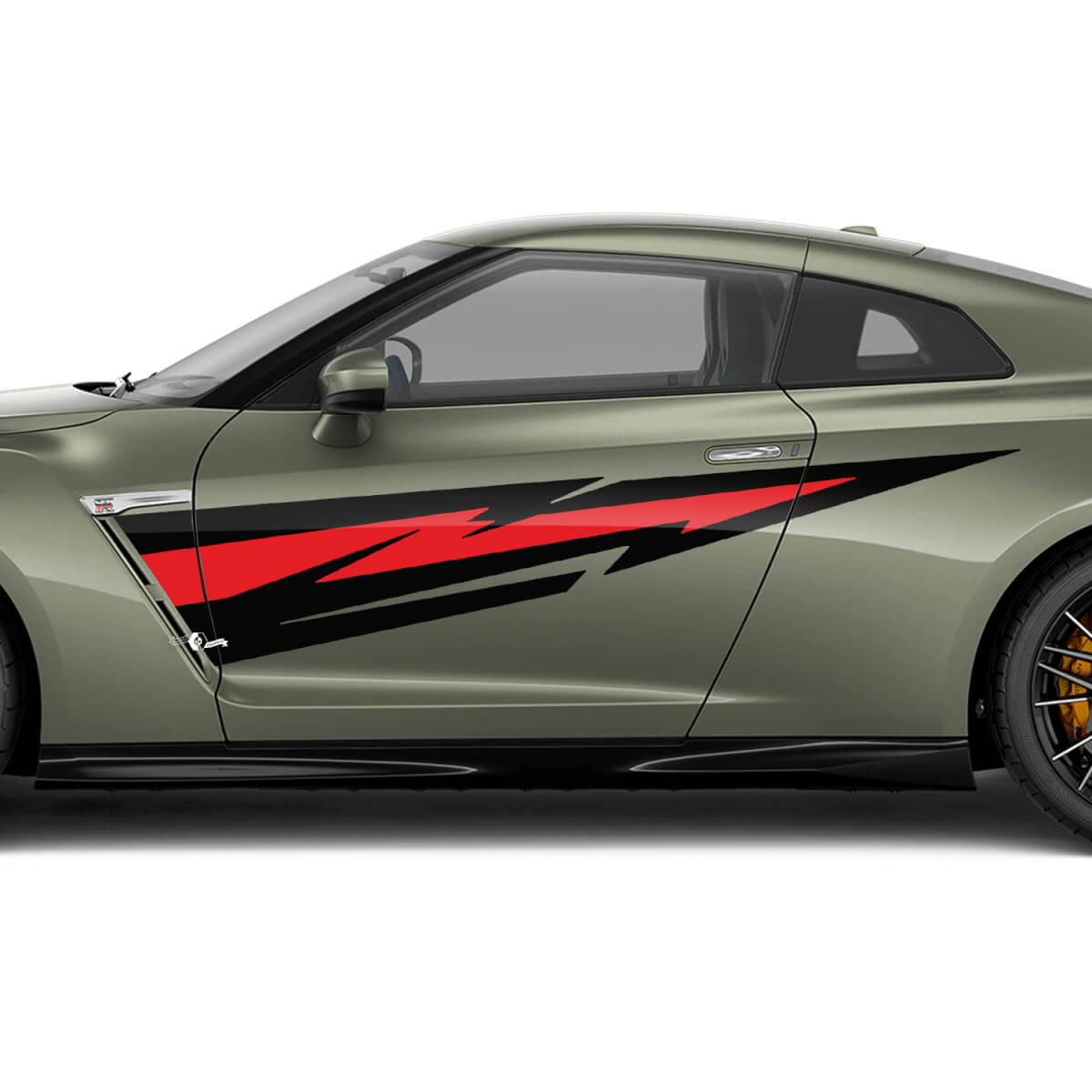 Zijdeuren grafische sticker kit voor nissan gt-r 3
