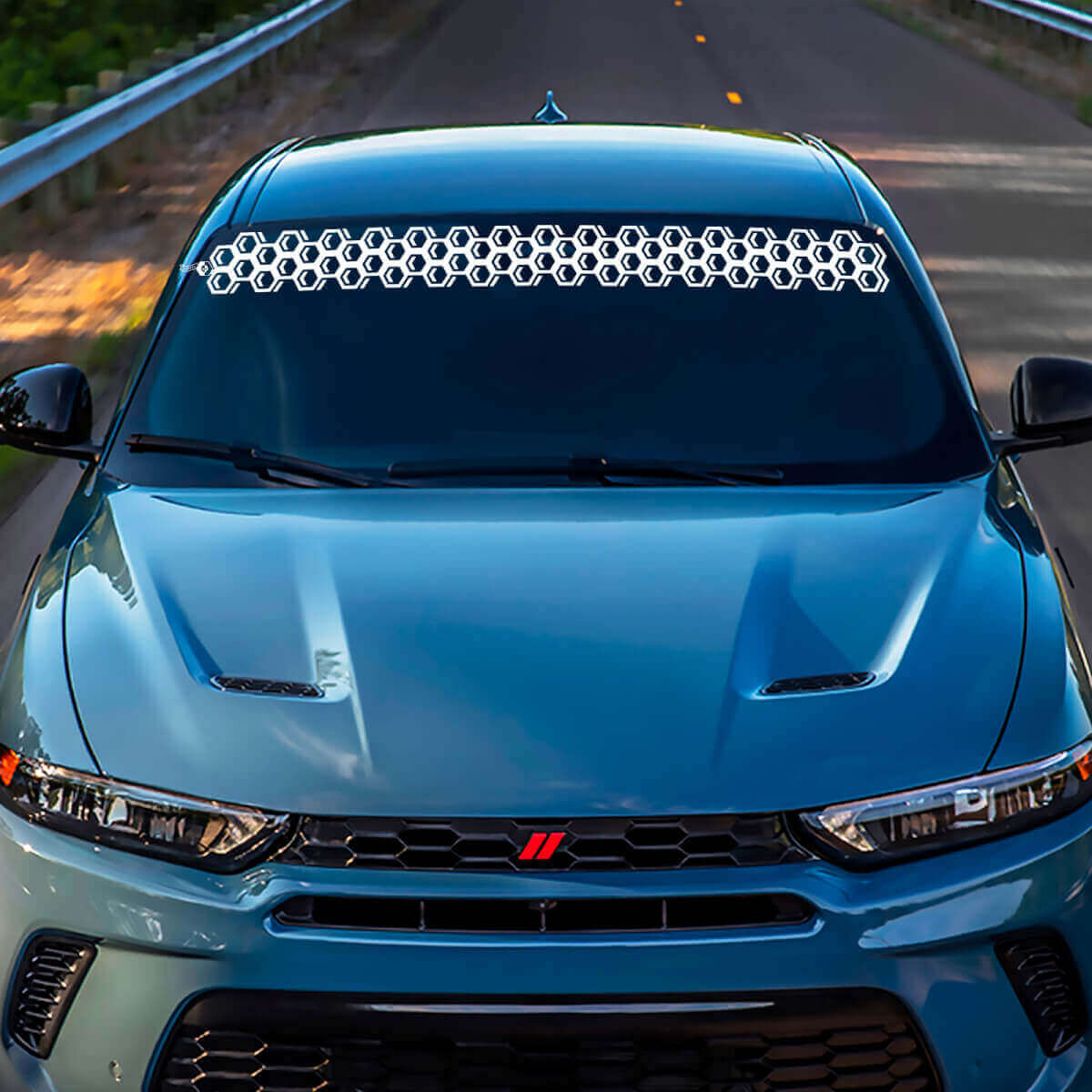 Honeycomb voorruit vinyl decal sticker graphics voor Dodge Hornet