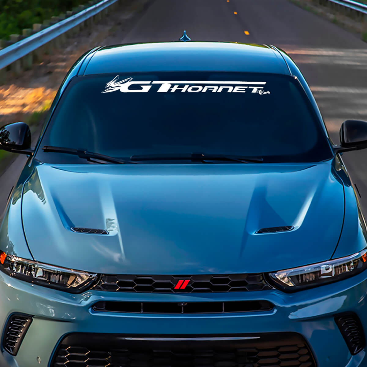 Voorruitbanner sticker sticker vinyl grafische afbeeldingen passen bij het ontwijken GT Hornet
