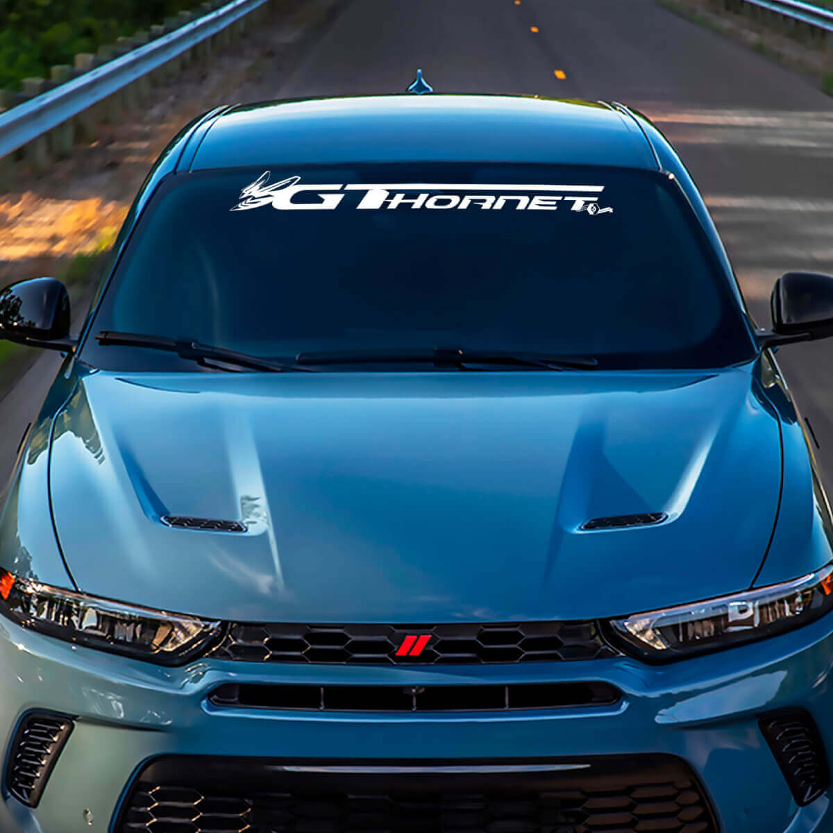 Voorruitbanner sticker sticker vinyl grafische afbeeldingen passen bij het ontwijken GT Hornet
