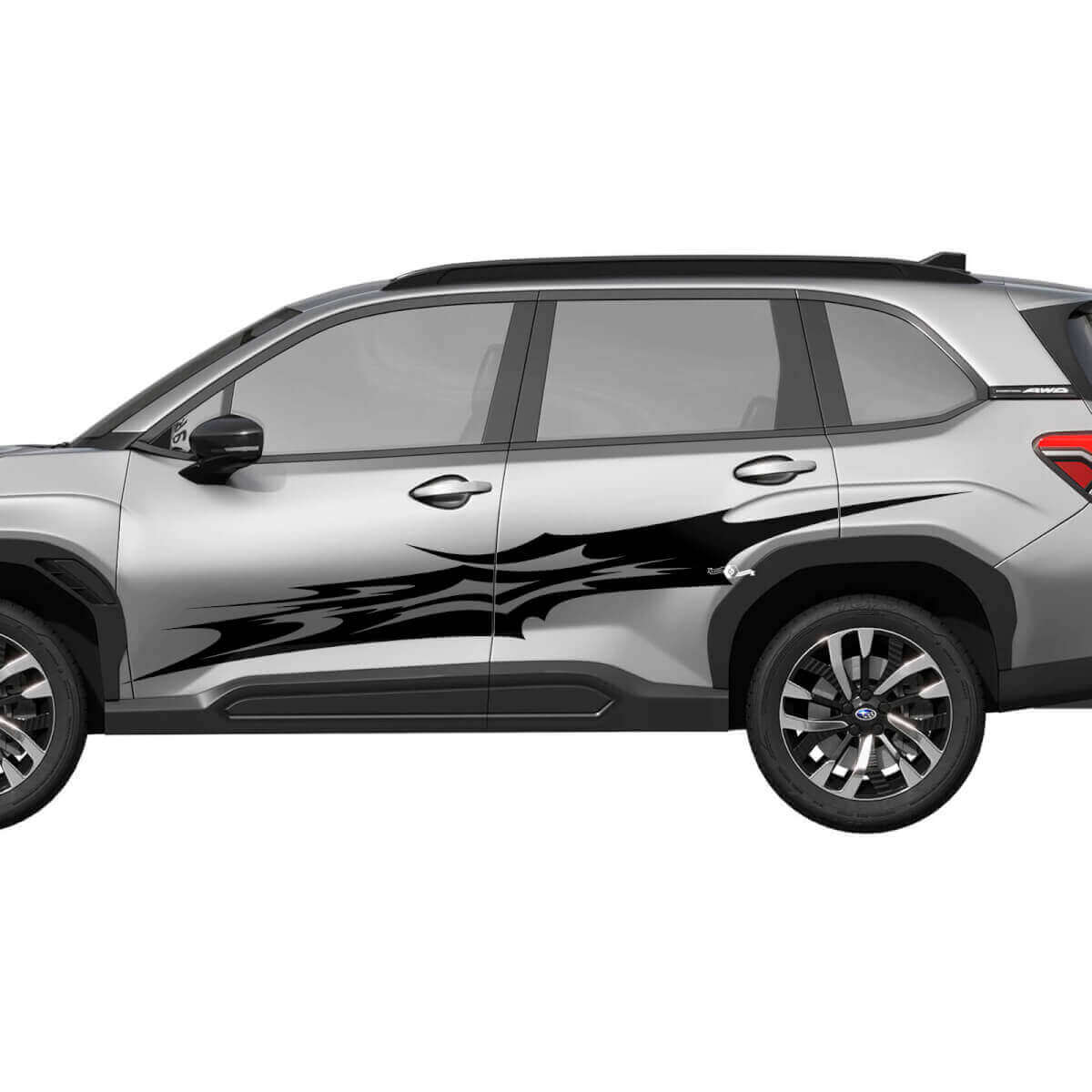 Abstracte zijdeur race strepen vinyl decal sticker graphic 2 voor Subaru Forester